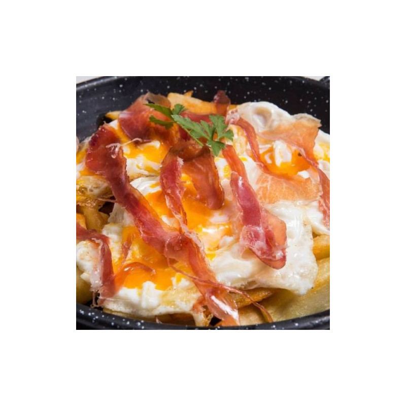 Huevos rotos con jamón de bellota